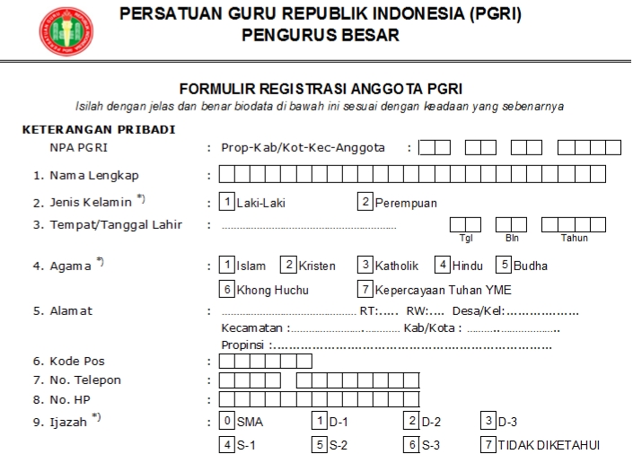 Pendaftaran PGRI Kepulauanseribu - Persatuan Guru Republik Indonesia Cabang Kepulauanseribu